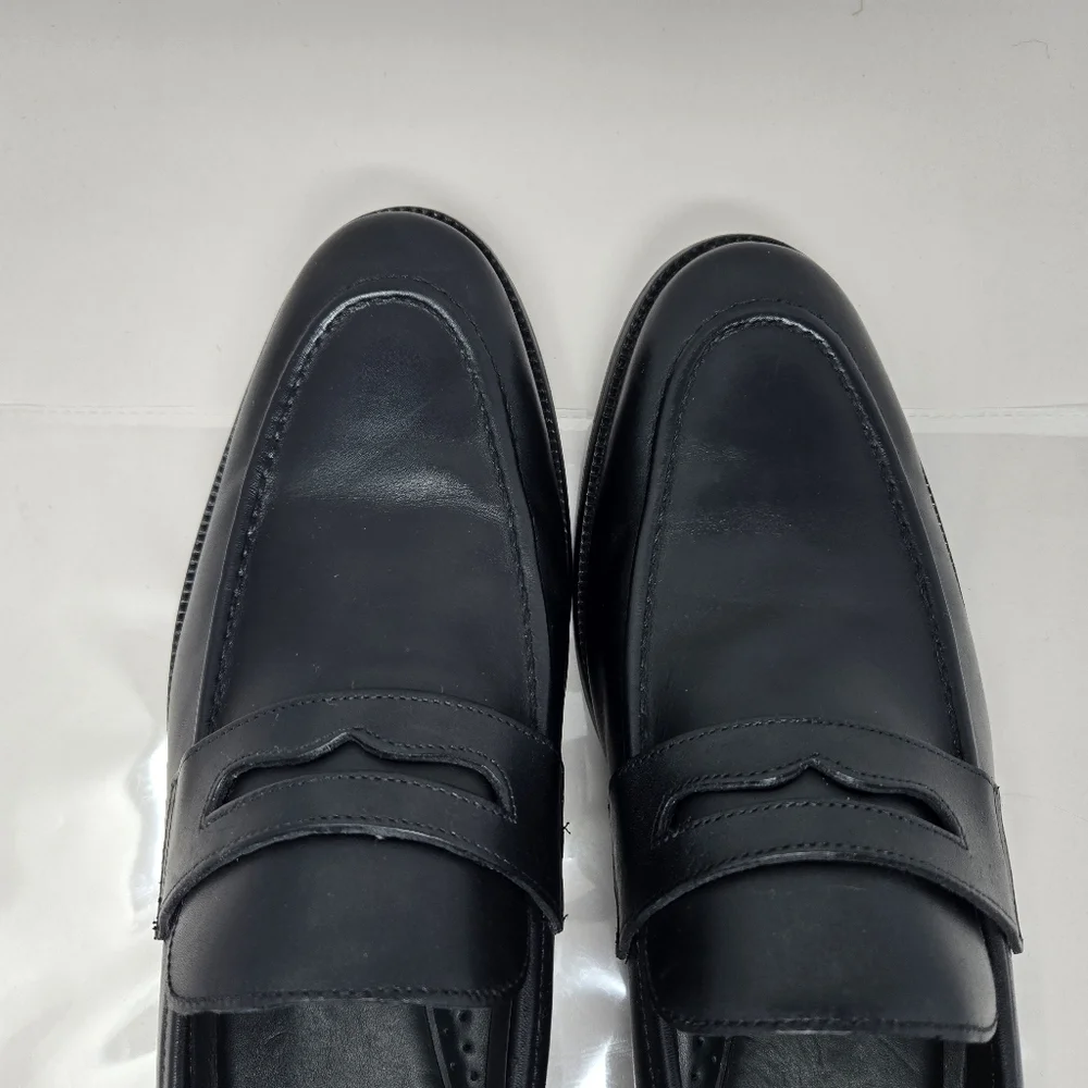 Marc Joseph Gold Mens 11.5 Penny Loafers Black Leather Slip On Office Career